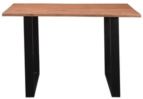 furniture-nabytek.cz - Jídelní stůl Willy z masivní akácie s černými kovovými nohami, lakovaný, přírodní – 120×80 cm