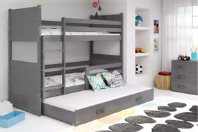 Interbeds Poschodová posteľ Rico 3 trojmiestna 190cm x 80cm sivá