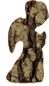 AMADEA Drevený anjel s kôrou, masívne drevo, 11x6x3, 5 cm