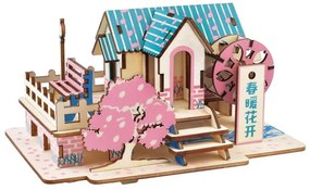 Woodcraft Drevené 3D puzzle Jarný dom