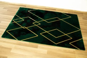 Koberec Diamond K4421Y Romby fľaškovo zelený / zlatý
