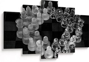Obraz - čiernobiele šachy (150x105 cm)
