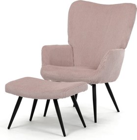 Autronic BONTEC Relaxačné kreslo, modrá, menčestrová látka, AK-L7285 BLUE6 Farba: Ružová