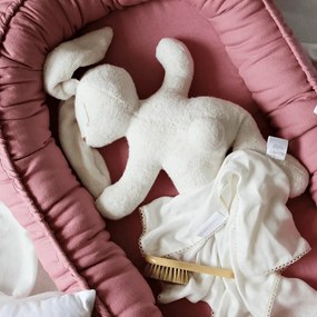 Ľanové hniezdo pre bábätko sýto ružová