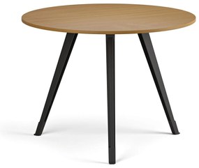 Konferenčný stôl PRIMO ZEN, priemer 100 cm, čierna podnož, buk