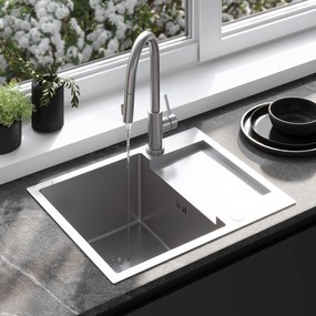 Rea Paul, 1-komorový oceľový drez 600x480x185 mm, brúsená oceľ, ZLE-06009