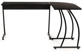 ModernHome Rohový písací stôl - čierny, HCD006
