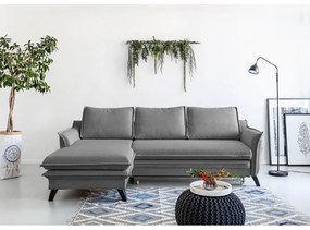 Tmavosivá rozkladacia rohová pohovka Miuform Charming Charlie, ľavý roh