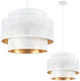 Závesné svietidlo Asti, 1x biele PVC tienidlo, (fi 40cm), g, w
