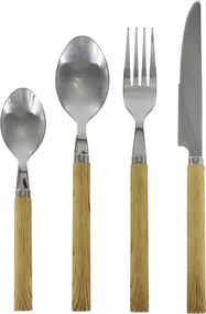 Sada příborů Linas 4 díly nerezová ocel 18/0 a akryl hnědá Nature – 22,5 cm