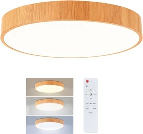Brilagi - stmievateľné LED stropné svietidlo POOL LED/50W/230V pr. 40 cm, dekor dreva + diaľkový ovládač