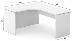 Drevona, PC stôl, REA PLAY RP-SRD-1600, ĽAVÝ, buk
