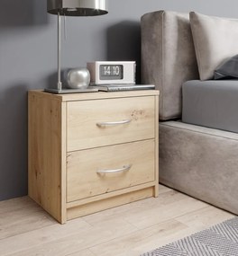 Nočný stolík s 2 zásuvkami Pepe, dub artisan