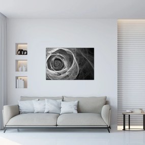 Obraz - Abstraktné ruže čiernobiela (90x60 cm)