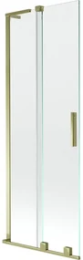 Mexen Velar L, 2-krídlová posuvná vaňová zástena 70 x 150 cm, 8mm číre sklo, zlatý lesklý profil, 896-070-003-01-50