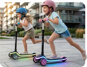 Ricokids Leddi LED balančná Kolobežka pre deti - čierno-ružová