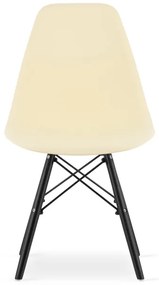 Set dvoch jedálenských stoličiek OSAKA krémové (čierne nohy) 2ks