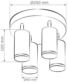 Kúpeľňové bodové svietidlo TURYN 4xGU10/10W/230V IP44 biela