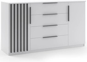 Komoda Atena 160x89x48 Biely/Lamela čierna