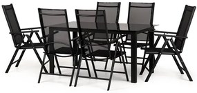 ZÁHRADNÉ KOMBO bioklimatická pergola s lamelami BestBerg BBP-12G + záhradný jedálenský set 6+1 BestBerg BBGF-53B
