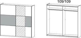Šatníková skriňa Prenzlau, 218 cm,tmavá sivá / sivý betón