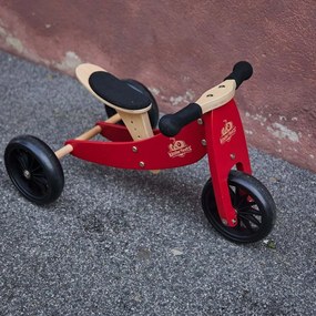 Drevené balančné odrážadlo Tiny Tot 2v1 červená