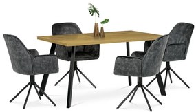 Autronic BONTEC Jedálenská stolička, čierna, zamatová látka, HC-511 BK4 Farba: Šedá