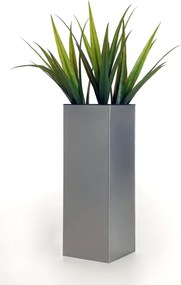 Kvetináč BLOCK, pozink, výška 80 cm, strieborný, vr. zavlaž. systému