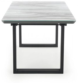 Rozkladací jedálenský stôl Mary biely/sivý mramor