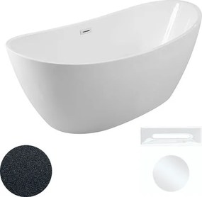 Besco Akrylátová voľne stojaca vaňa Ayla Glam G 170x80 BESCO-Typ výpuste: Click-Clack s prepadom, chróm, BESCO-Rozmery: 170x80, BESCO-Farba: Biela/gr…