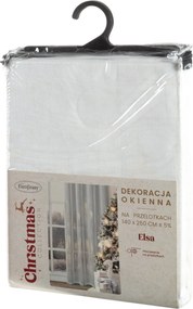 VIANOČNÁ ZÁCLONA NA KRÚŽKOCH ELSA 140X250 CM VZOROVANÁ