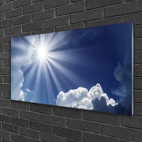 Obraz na skle Slnko krajina 125x50 cm