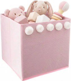 Úložný box Pompoms, 29x29x29 cm, ružová