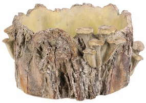 Obal betónový - peň s hríbami, 32 x 29 x 16 cm