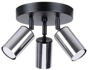 Sollux SL.1369 - Bodové svietidlo WINX 3xGU10/10W/230V čierna/chróm