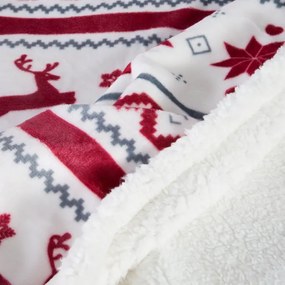 Deka vianočná 15 biela / červená