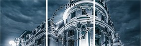 Obraz architektúry v tme (s hodinami) (90x30 cm)