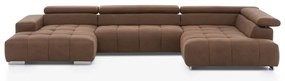 Rohová sedacia súprava do U TROPEA pravá hnedá