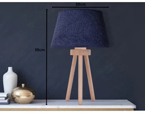 Duolla - Stolná lampa BOUCLE 1xE27/15W/230V pr. 28 cm modrá/drevo