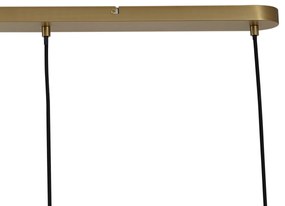 Bronzové závesné svietidlo s dymovým jantárovým a zeleným sklom obdĺžnikové 4-svetlá - Bao