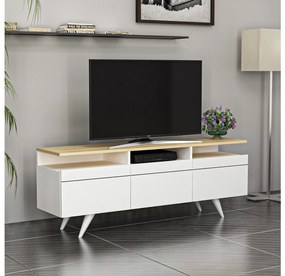 TV stolík/skrinka Vulema (dub + biela) . Vlastná spoľahlivá doprava až k Vám domov. 1095468
