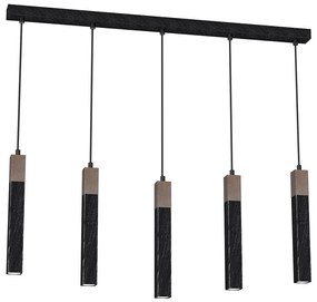 Luster na lanku SOLO 5xGU10/MR11/40W/230V čierna