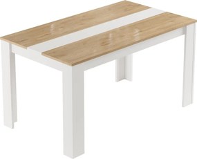 Obdĺžnikový jedálenský stôl Houseland Future 03 biely/dub Castello