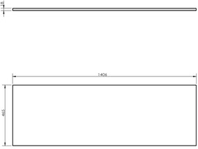 Mexen Rivel, kúpeľňová skrinka pod umývadlo 140 cm s hornou doskou, 2 zásuvky, drážkovaná, grafit matná - 91A20-14047-2-BFFC66