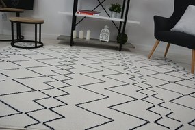 Koberec SENSE Micro 81249 Cik Cak ETNO biely/nebeský
