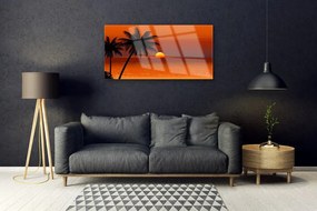 Obraz na skle Palma more slnko krajina 125x50 cm