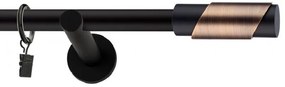 Dekorstudio Garniža jednoradová PARIS medená MIX čierna-matná 19mm Dĺžka: 140cm, Typ príslušenstva: Bez príslušenstva