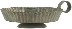 IB LAURSEN Kovový svietnik s uškom Grooved 13 cm