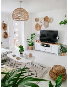 Krémový prateľný ručne tkaný bavlnený koberec 170x120 cm Bereber Rhombs – Lorena Canals