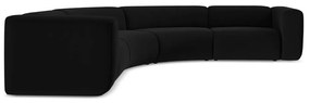 Čierna zamatová rohová pohovka Ekahi – Makamii